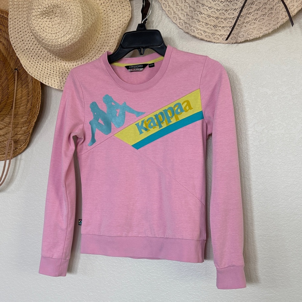 Kappa Omini Logo Ladies Pink Crewneck, Size Small, EUC